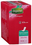 Depend Прокладки Ultra Mini для женщин урологические 14 шт. Depend Прокладки Ultra Mini для женщин урологические 14 шт.