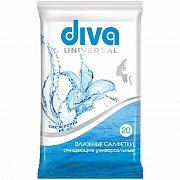 Diva Салфетки влажные очищающие универсальные 20 шт.