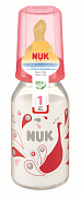 NUK Бутылочка стеклянная 125 мл с латексной антиколиковой соской р.1