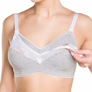 Фэст Бюстгальтер 4438 р.75B, Серый меланж /Белый