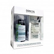 Vichy Промо набор Dercos Detox Шампунь очищающий 100 мл+ подарок Резинка-браслет 3 шт.