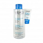 Uriage Набор Мицеллярная вода для сухой и нормальной кожи 500 мл+ Eau Thermale Крем легкий увлажняющий 15 мл