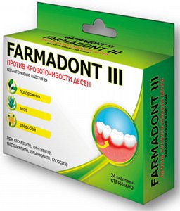 Фармадонт III Биопластины для десен Зверобой, алоэ, подорожникн 24 шт.