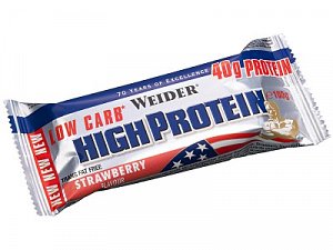 Weider 40% Low Carb High Protein Bar Клубника протеиновый батончик 100 г