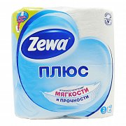 Туалетная бумага Zeva Plus 2-х слойная белая №4 рулона