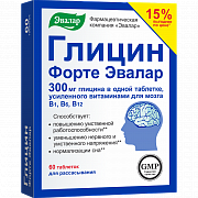 Глицин Форте Эвалар таблетки 300 мг 60 шт. Глицин Форте Эвалар таблетки 300 мг 60 шт.