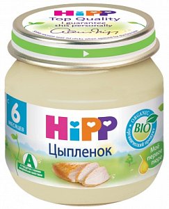Hipp Пюре цыпленок с 6 мес. 80 г