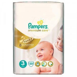 Pampers Подгузники Premium Care Midi 5-9 кг 20 шт.