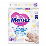 Merries Подгузники для новорожденных 0-5 кг 90 шт.