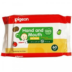 Pigeon Влажные салфетки 118033 60 шт, для сосок, игрушек, фруктов