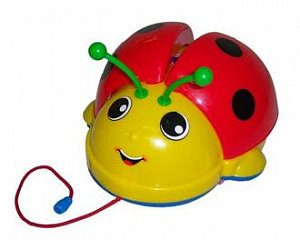 Полесье Каталка Божья коровка на веревочке 7888