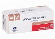 Лозартан Канон таблетки покрытые пленочной оболочкой 100 мг 30 шт. Лозартан Канон таблетки покрытые пленочной оболочкой 100 мг 30 шт.