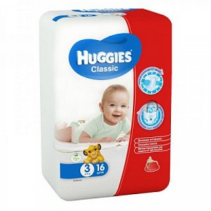 Huggies Подгузники Classic 4-9 кг 16 шт.