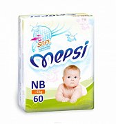 Mepsi Подгузники с рельефным слоем до 6 кг 60 шт