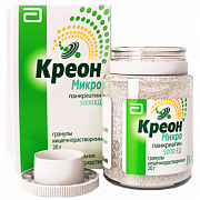 Креон микро гранулы кишечнорастворимые 5000ЕД 20 г флакон с мерной ложкой