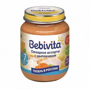Bebivita Пюре Овощное рагу с цыпленком 190 г с 9 мес.