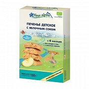 Fleur Alpine Печенье детское Organic с яблочным Соком, 6 мес. 150 г