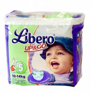 Libero Подгузники Up&Go Maxi плюс 10-14 кг 16 шт.