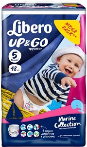 Libero Подгузники-трусики Up&Go Marine Collection 10-14 кг 48 шт.