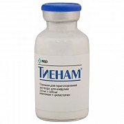 Тиенам порошок для приготовления раствора для инфузий 500 мг+500 мг флакон 1 шт.