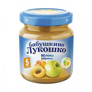 Бабушкино лукошко Пюре яблоко, абрикос с 5 мес. 100 г