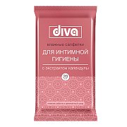 Diva Салфетки влажные для интимной гигиены Календула 20 шт. Diva Салфетки влажные для интимной гигиены Календула 20 шт.