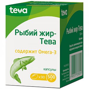 Рыбий жир капсулы 500 мг 90 шт. Тева