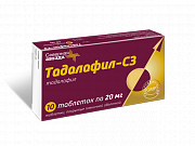Тадалафил-СЗ таблетки покрытые пленочной оболочкой 20 мг 10 шт. Тадалафил-СЗ таблетки покрытые пленочной оболочкой 20 мг 10 шт.