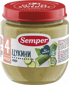 Semper Пюре Цукини с 4 мес. 125 г