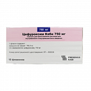 Цефуроксим Каби порошок для приготовления раствора для внутривенного и внутримышечного введения 750 мг флакон 10 шт.