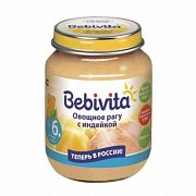 Bebivita Пюре Овощное рагу с индейкой 100 г с 6 мес.