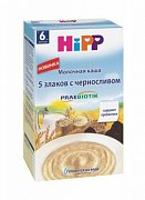 Hipp Каша 5 злаков с черносливом с преобиотиками молочная с 6 мес. 250 г