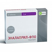 Эналаприл-ФПО таблетки 5 мг 20 шт. Эналаприл-ФПО таблетки 5 мг 20 шт.