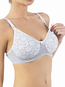 Фэст Бюстгальтер послеродовый 2638 р.75D, Серый меланж Белый