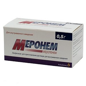 Меронем порошок для приготовления раствора для инъекций 0,5 г 10 шт.