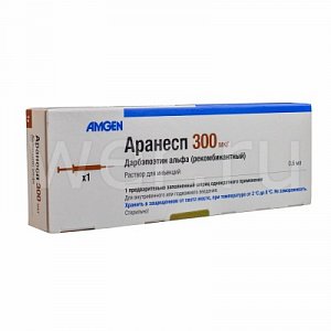 Аранесп раствор для инъекций 300 мкг шприц 0,6 мл 1 шт.