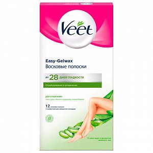 Veet Полоски восковые 12 шт. для сухой кожи