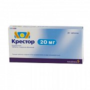 Крестор таблетки покрытые пленочной оболочкой 20 мг 28 шт. Крестор таблетки покрытые пленочной оболочкой 20 мг 28 шт.