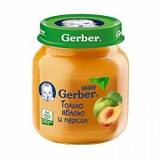 Gerber Пюре Яблоко и персик с 5 мес. 130 г
