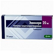 Эманера капсулы кишечнорастворимые 20 мг 14 шт. Эманера капсулы кишечнорастворимые 20 мг 14 шт.