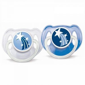 Avent Пустышка ночная силиконовая 6-18мес. 2шт