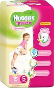 Huggies Трусики-подгузники девочек р.5 13-17 кг 15 шт.