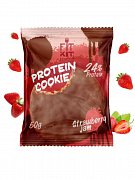 Протеиновое шоколадное печенье 50г клубника FIT KIT