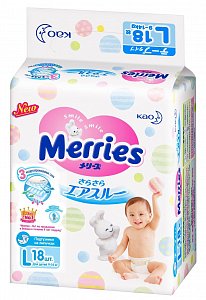 Merries Подгузники р.L 9-14 кг 18 шт.