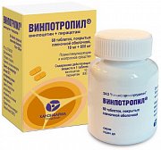 Винпотропил таблетки покрытые пленочной оболочкой 10 мг+800 мг 60 шт. банка Винпотропил таблетки покрытые пленочной оболочкой 10 мг+800 мг 60 шт. банка