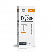 Таурин капли глазные 4% флакон-капельница 5 мл Таурин капли глазные 4% флакон-капельница 5 мл