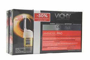 Vichy Dercos Aminexil Pro Набор интенсивных средств против выпадения волос для мужчин ампулы 18 шт.