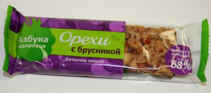 Азбука здоровья Бантончик орех с брусникой 35г