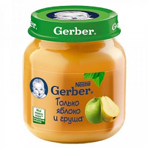 Gerber Пюре Яблоко и груша 5 мес. 130 г
