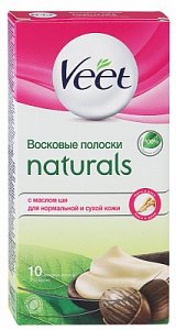 Veet Полоски восковые с маслом ши 10 шт. для нормальной и сухой кожи